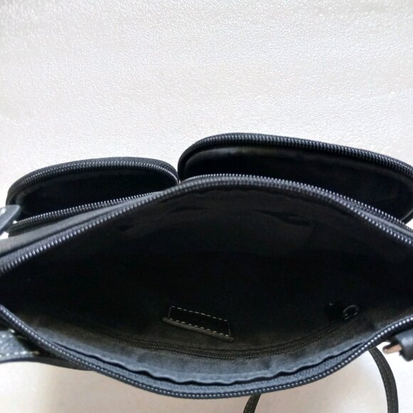 Fossil Black Leather Crossbody Organizer Bag Vintage Style VGUC - Picture 3 of 10